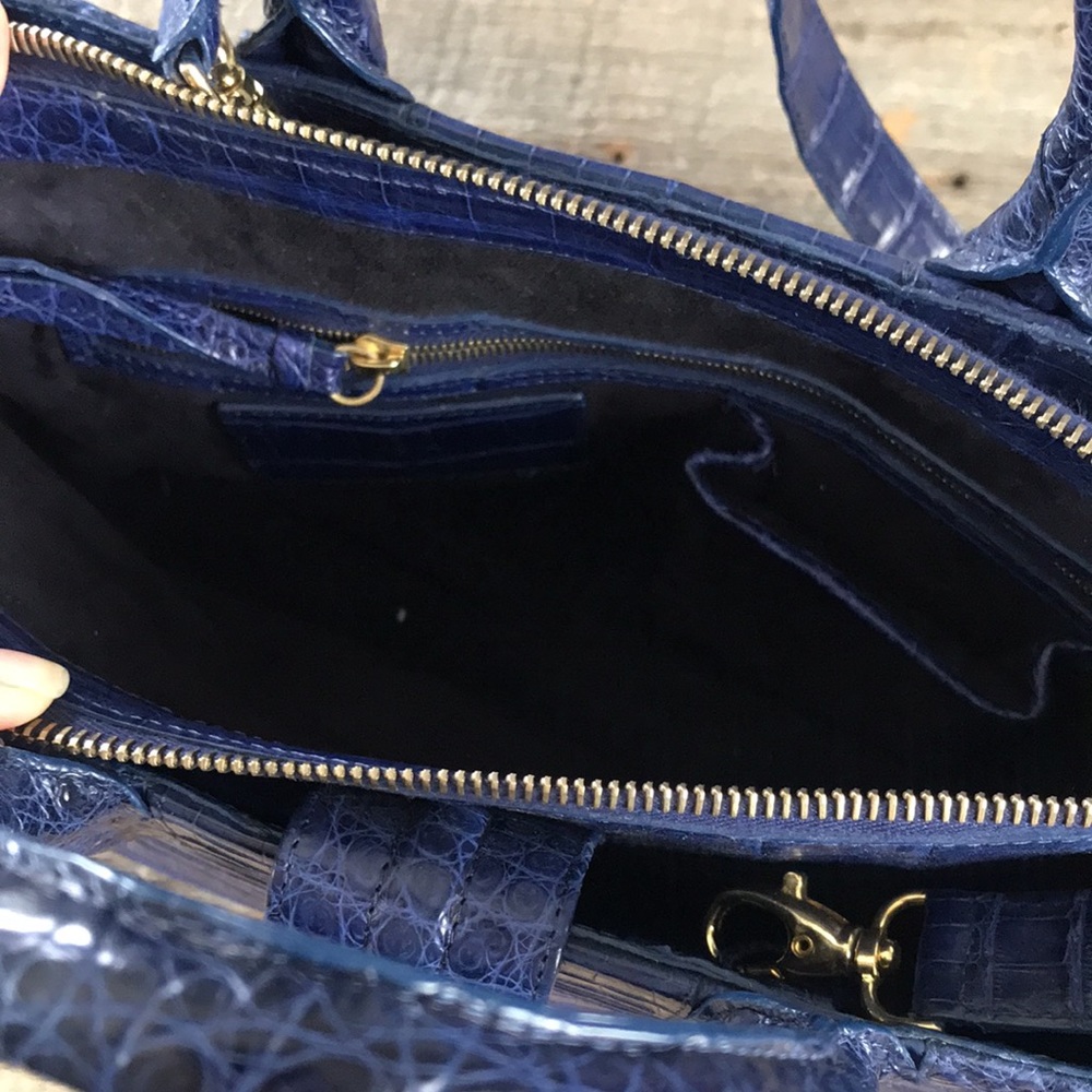 Nancy Gonzalez Christina Small Croc Handbag Blue - Picture 9 of 14